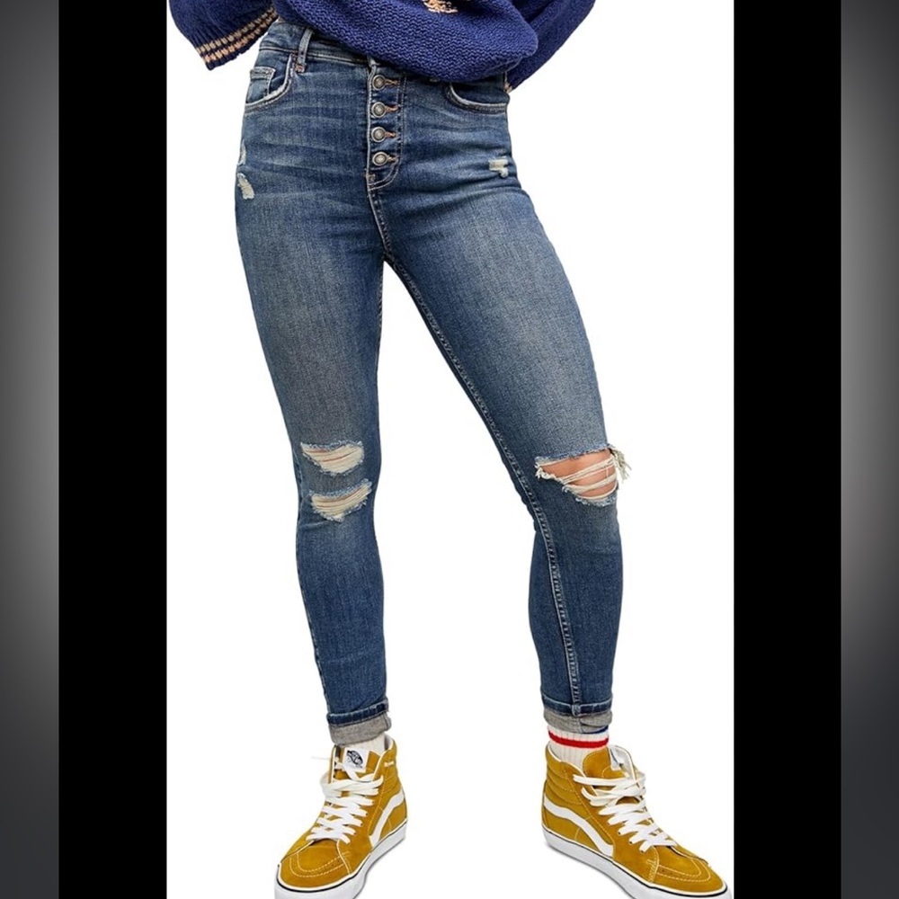 Free People We the Free Sabrina Super Skinny Jeans Size 30